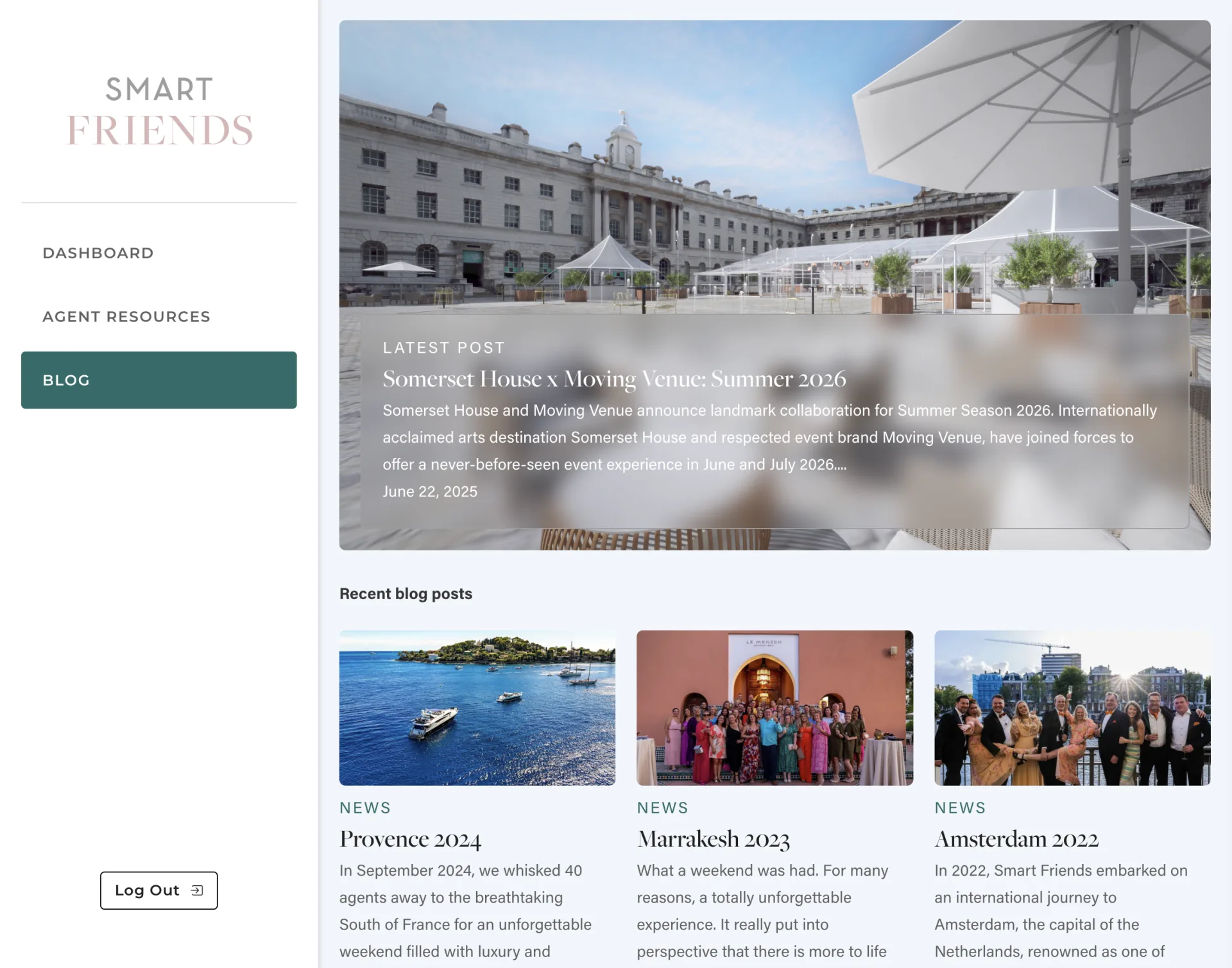 Smart Friends Portal blog page