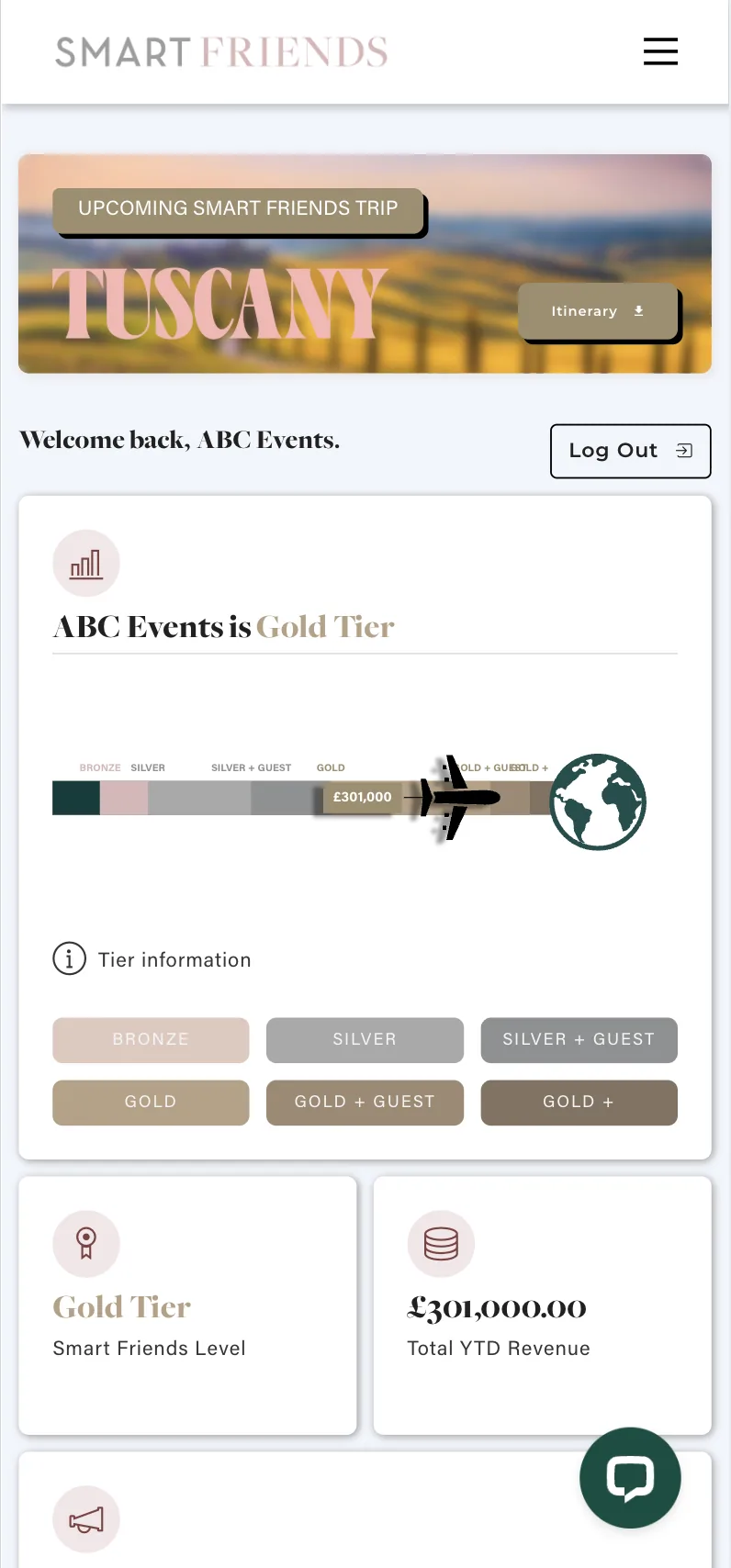 Smart Friends Portal on mobile